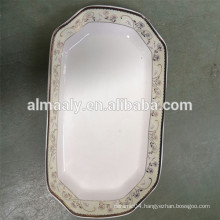 rectangular white porcelain plate